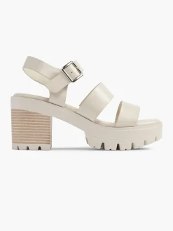 Ladies Beige Chunky Gladiator Heeled Sandal