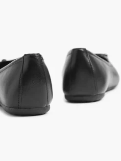 Ladies Black Ballerina Shoe with Bow Detail