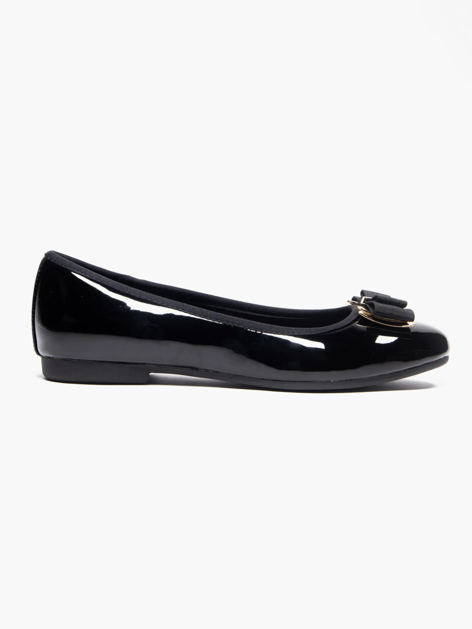 Ladies Black Bow Detail Ballerinas