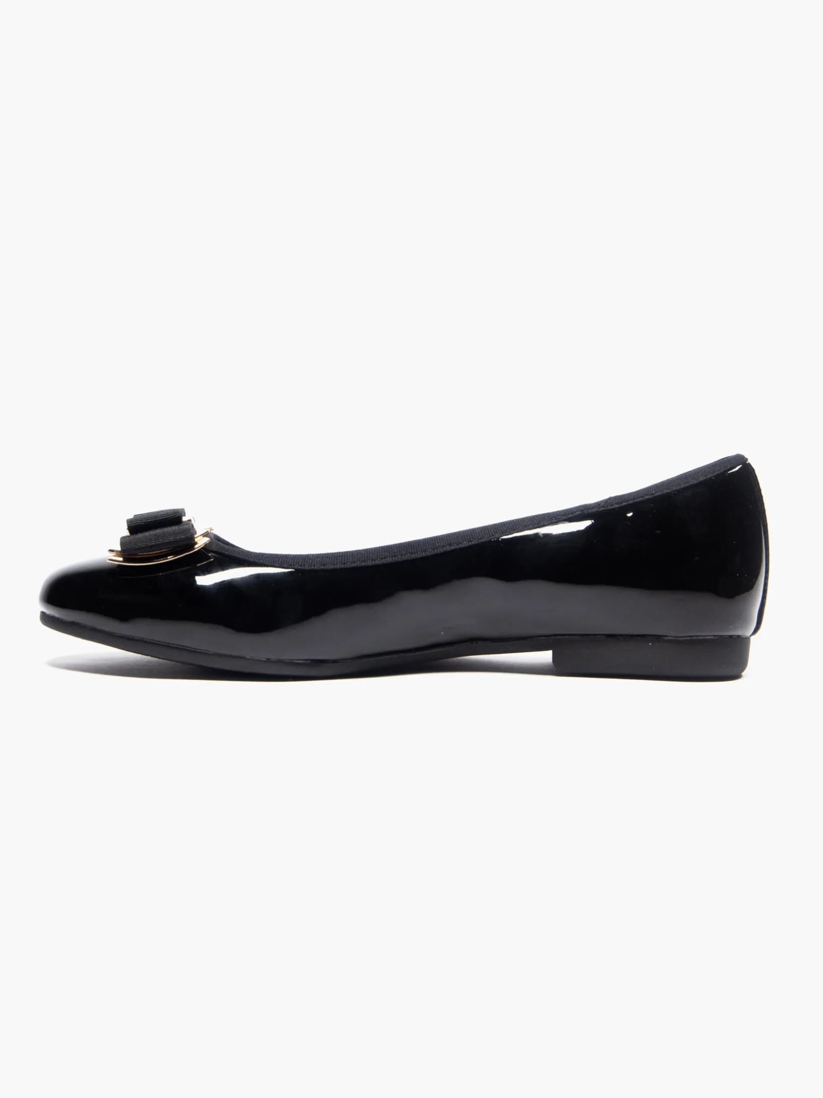 Ladies Black Bow Detail Ballerinas
