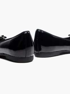 Ladies Black Bow Detail Ballerinas