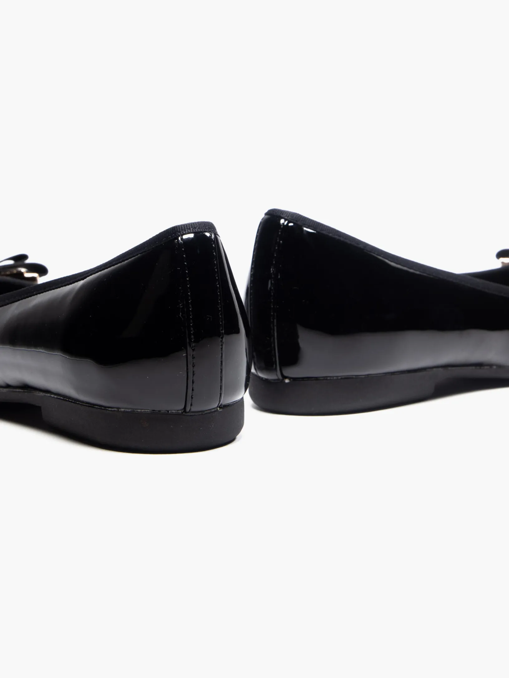 Ladies Black Bow Detail Ballerinas