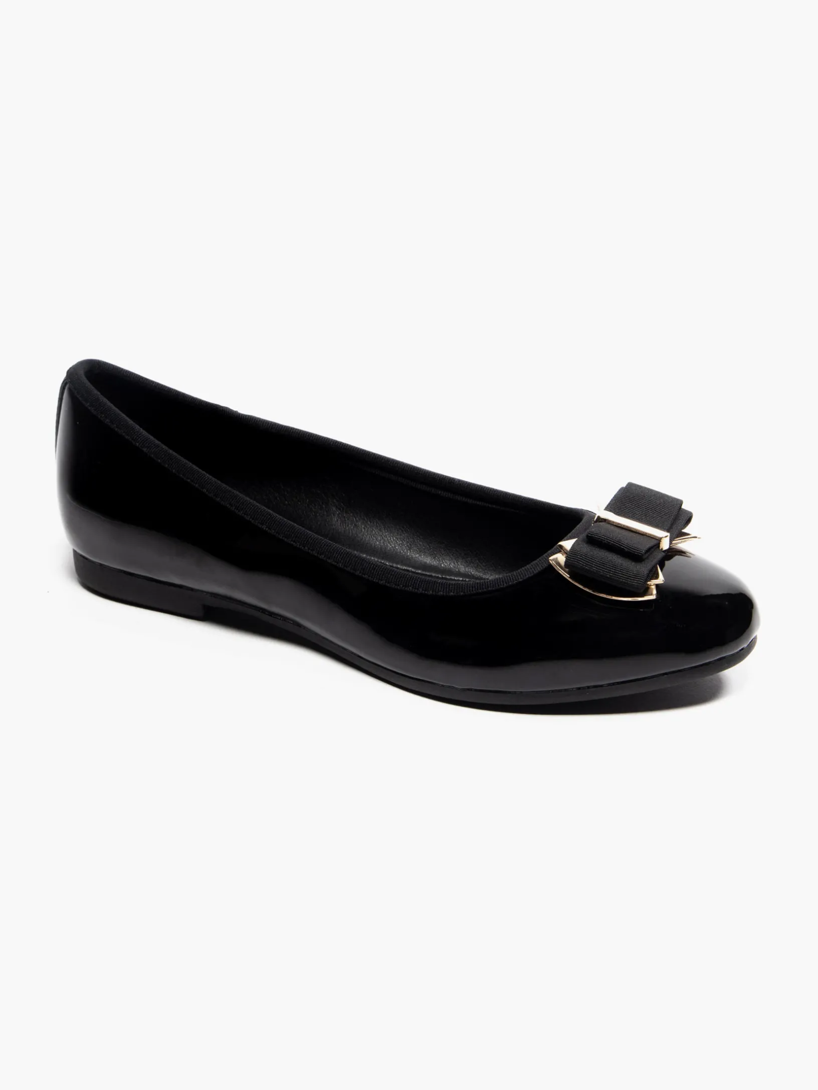 Ladies Black Bow Detail Ballerinas