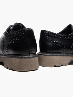 Ladies Black Chunky Lace Up Brogues