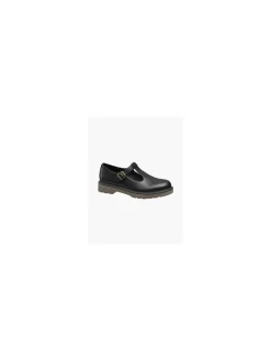 Ladies Black Chunky T-Bar Shoes