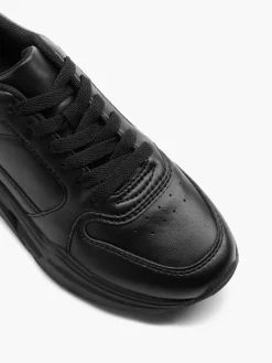 Ladies Black Chunky Trainer
