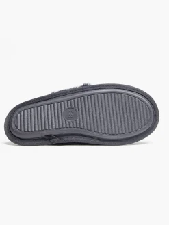 Ladies Black Leopard Slippers