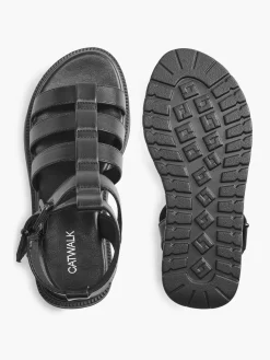 Ladies Black Platform Gladiator Sandal