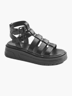 Ladies Black Platform Gladiator Sandal