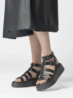 Ladies Black Platform Gladiator Sandal