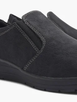 Ladies Black Slip On Comfort Shoes