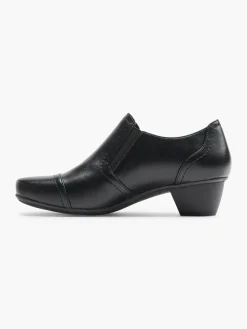 Ladies Black Slip On Heeled Shoe
