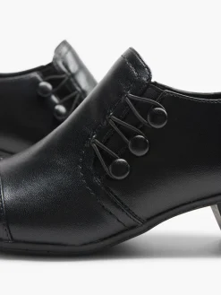 Ladies Black Slip On Heeled Shoe