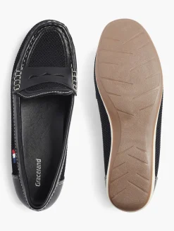 Ladies Black Slip-on Boat Shoes