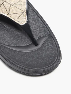 Ladies Black Wedge Flip Flops