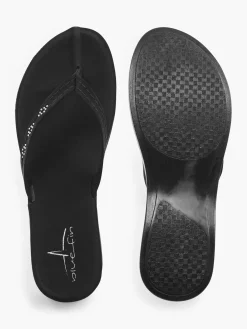 Ladies Blue Fin Black Flip-Flop