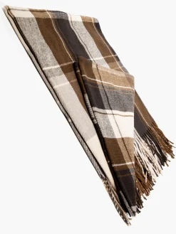 Ladies Brown Check Scarf