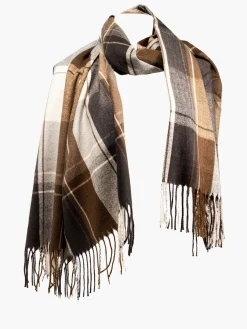 Ladies Brown Check Scarf
