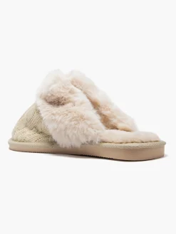 Ladies Cable Knit Slippers