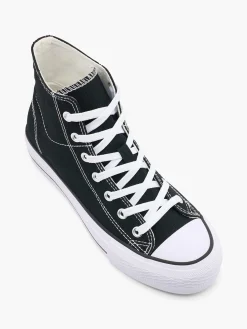 Ladies Canvas Hi-Tops Trainers Black