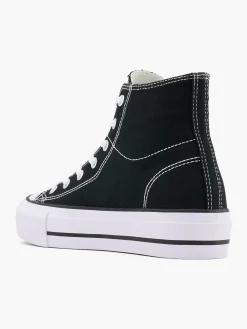Ladies Canvas Hi-Tops Trainers Black