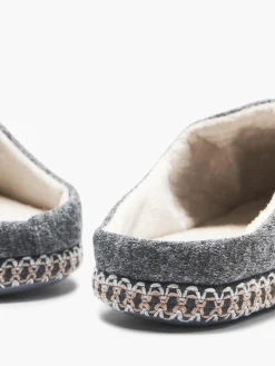 Ladies Casa Mia Grey Heart Slippers