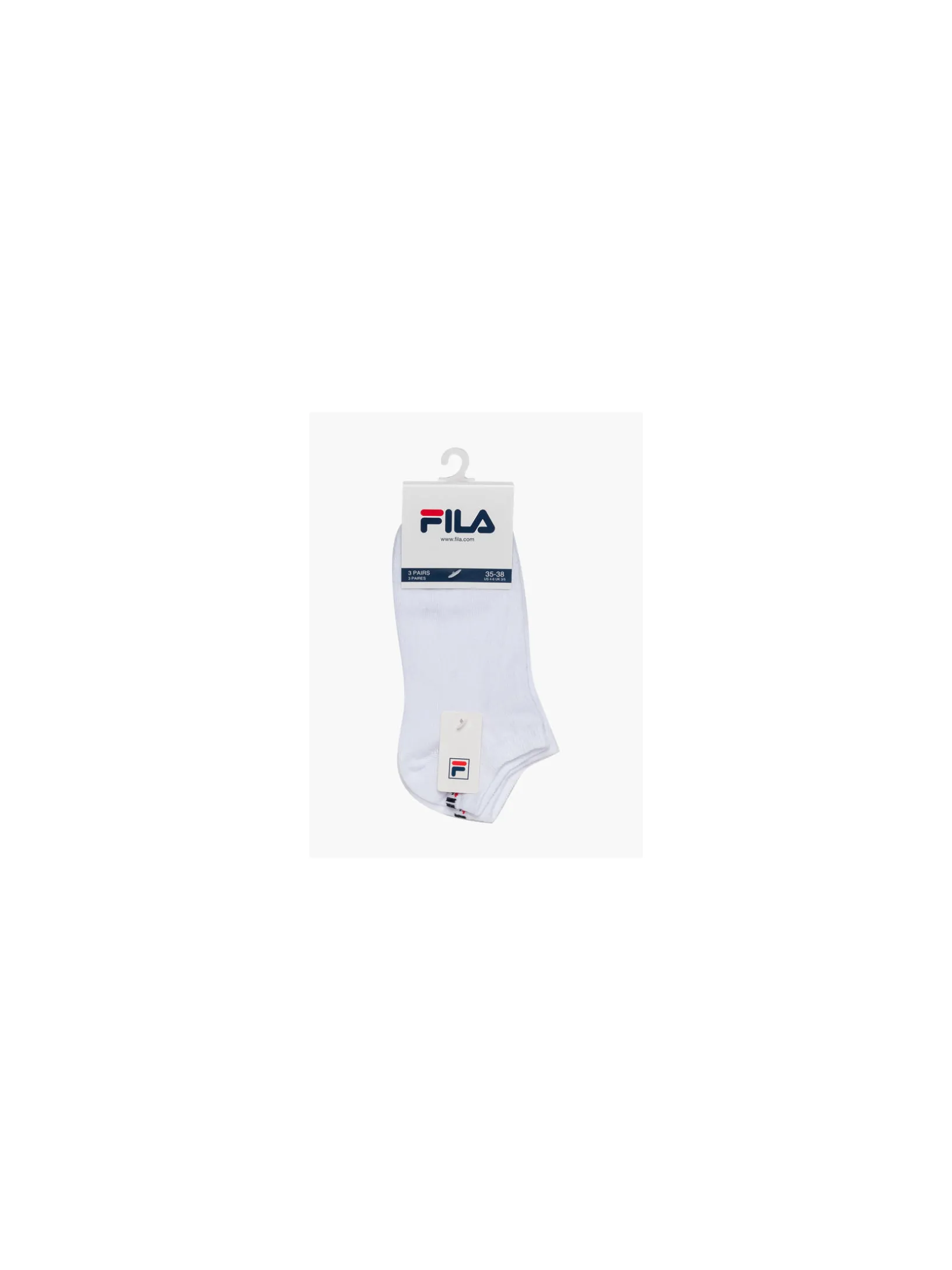 Ladies Fila 3 Pack White Trainer Sports Socks (35-38)