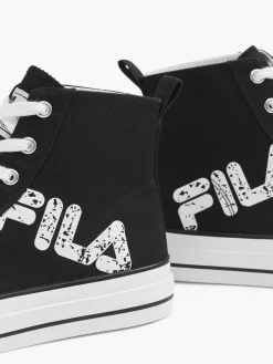 Ladies Fila Black Lace-up Canvas Hi-tops