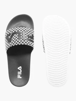 Ladies Fila Black/ White Slides