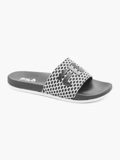 Ladies Fila Black/ White Slides