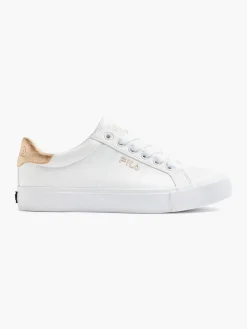 Ladies Fila White/ Gold Lace-up Trainers