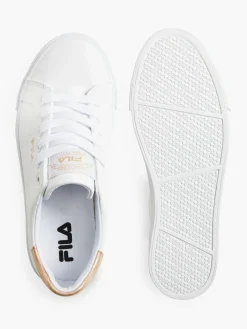 Ladies Fila White/ Gold Lace-up Trainers