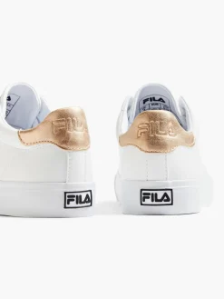 Ladies Fila White/ Gold Lace-up Trainers