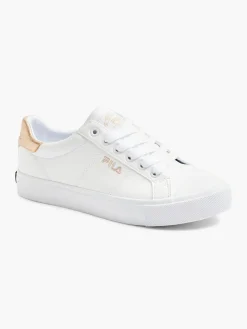 Ladies Fila White/ Gold Lace-up Trainers