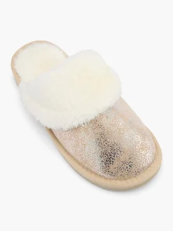 Ladies Glitter Mule Slippers