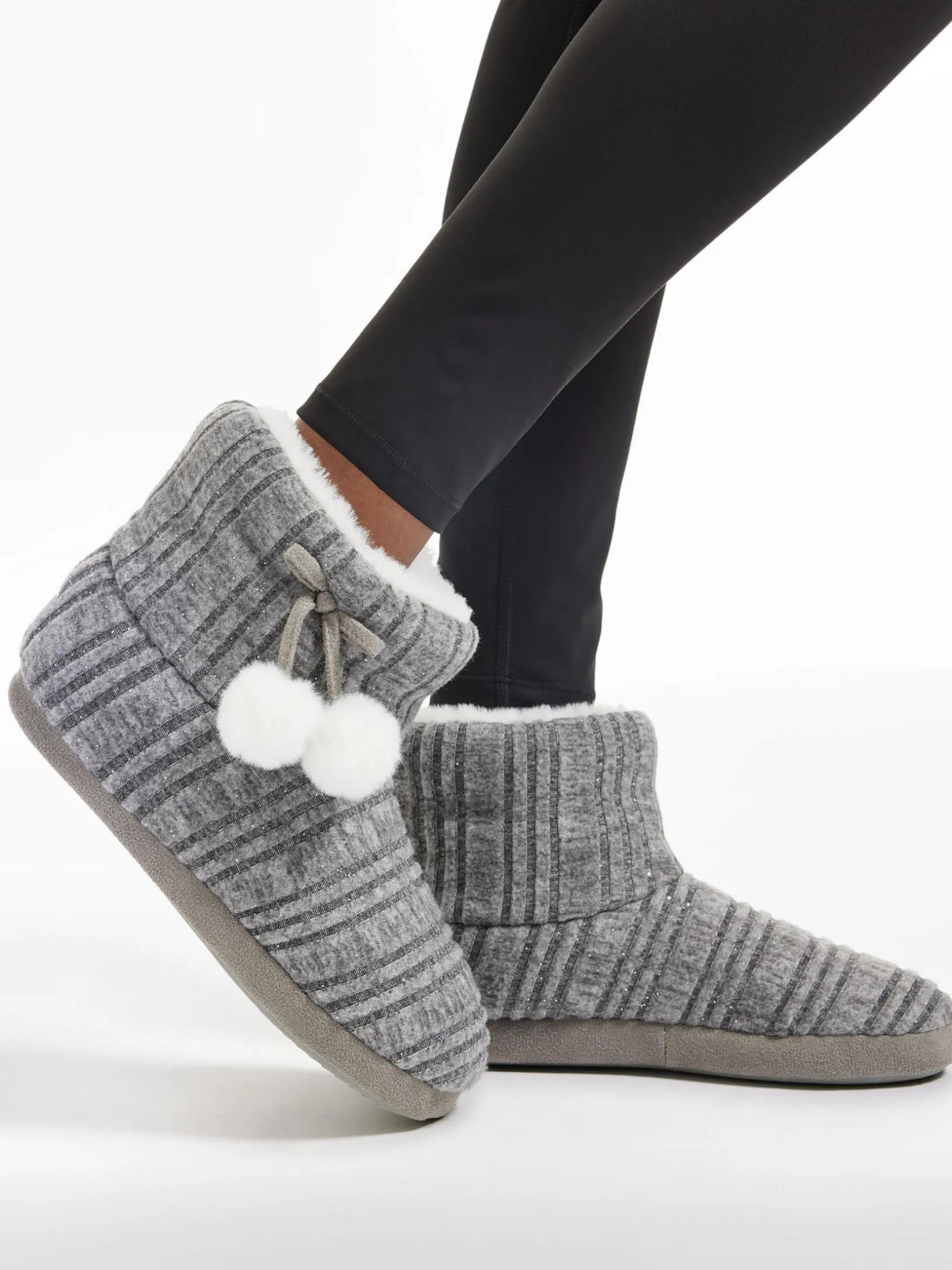 Ladies Grey Slipper Boot