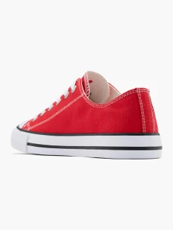 Ladies Lace Up Canvas Red