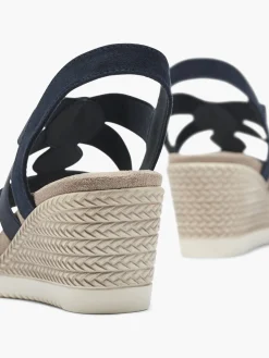 Ladies Navy Blue Wedge Sandals