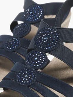 Ladies Navy Blue Wedge Sandals