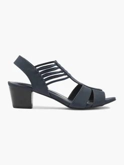 Ladies Navy Heeled Sandals