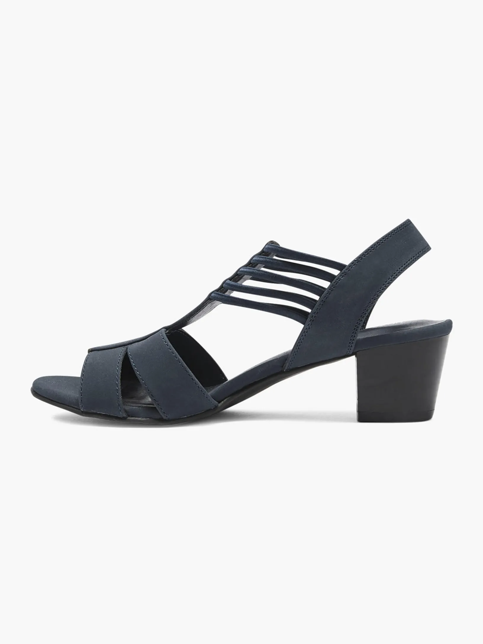 Ladies Navy Heeled Sandals