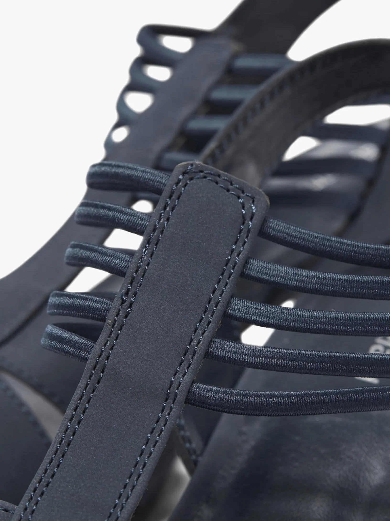 Ladies Navy Heeled Sandals