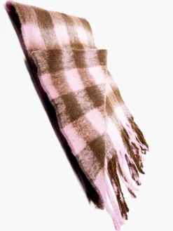 Ladies Pink Check Scarves