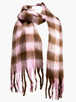 Ladies Pink Check Scarves