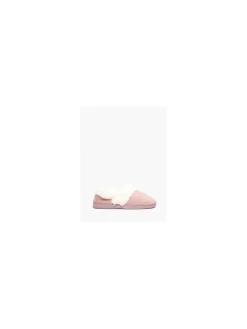 Ladies Pink Fur Trim Full Slippers