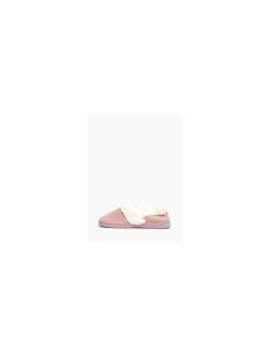 Ladies Pink Fur Trim Full Slippers