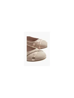 Ladies Rose Gold Detail Ballerinas