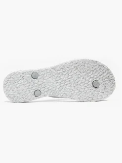 Ladies Silver Glitter Flip-flops