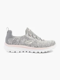 Ladies Skechers Grey/ Pink Slip-on Shoes