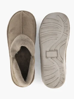 Ladies Taupe Full Slipper